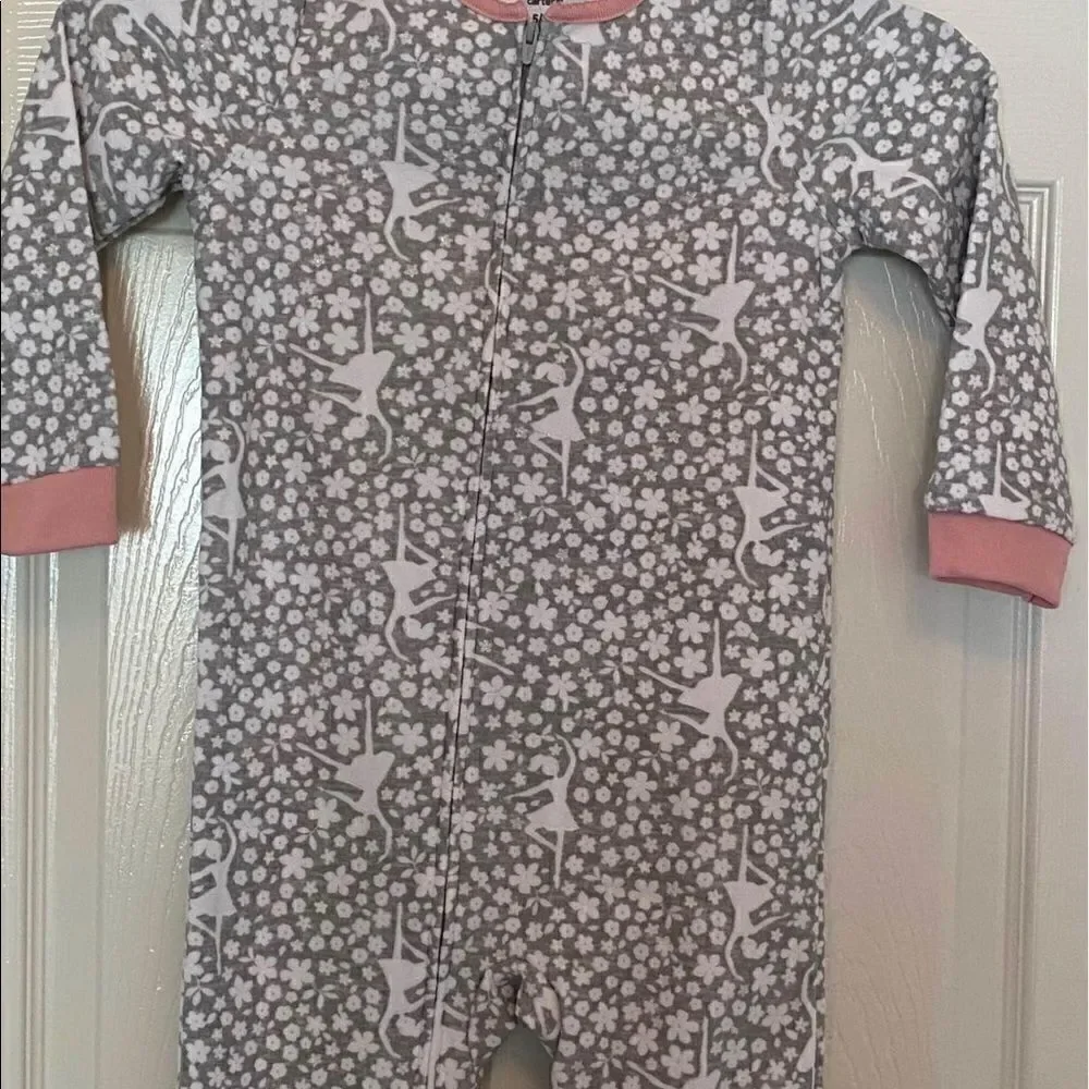 CARTER’S Girls Size 5 One Piece Fleece Footie Pajamas